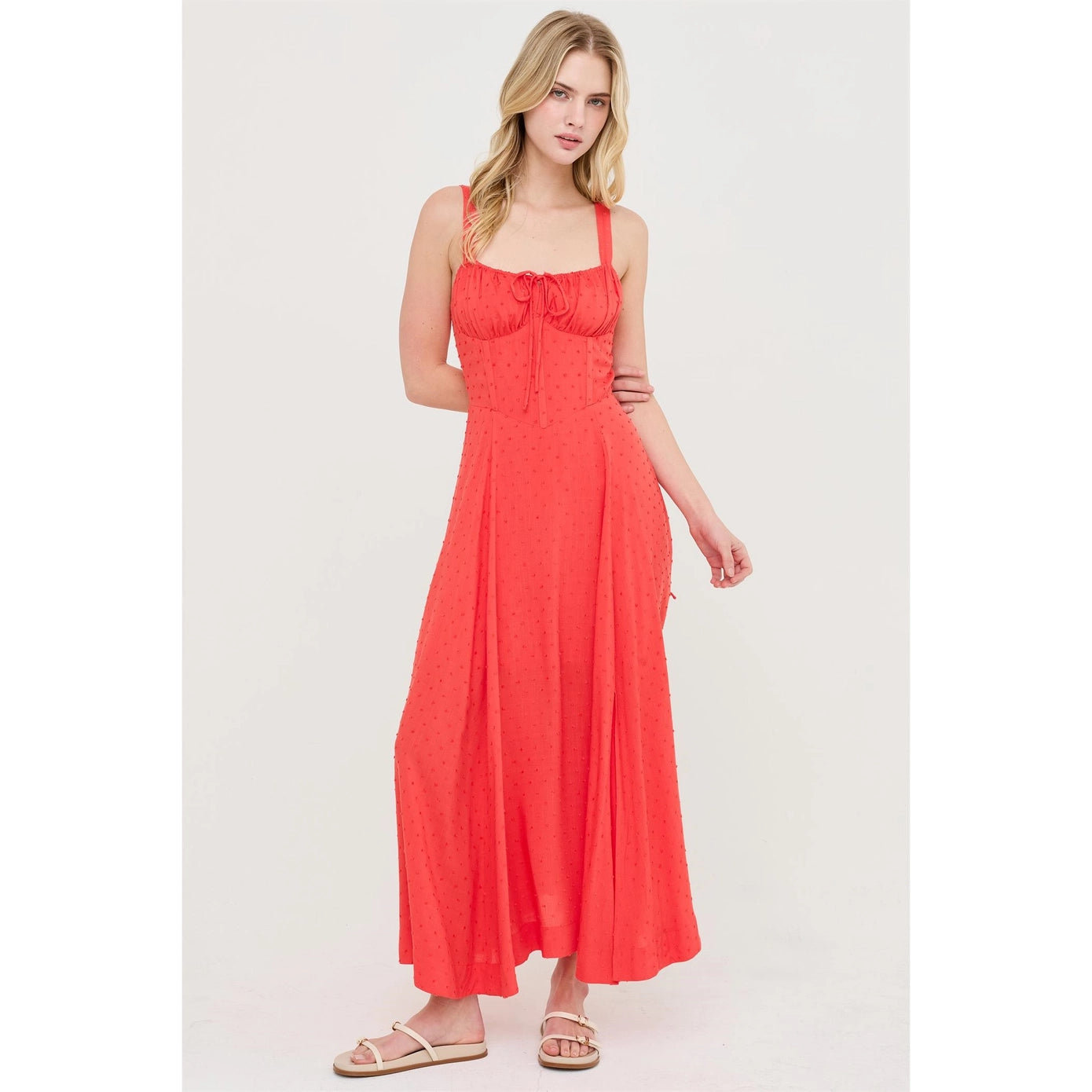 Baevly Corset Boned Tie Back Dress