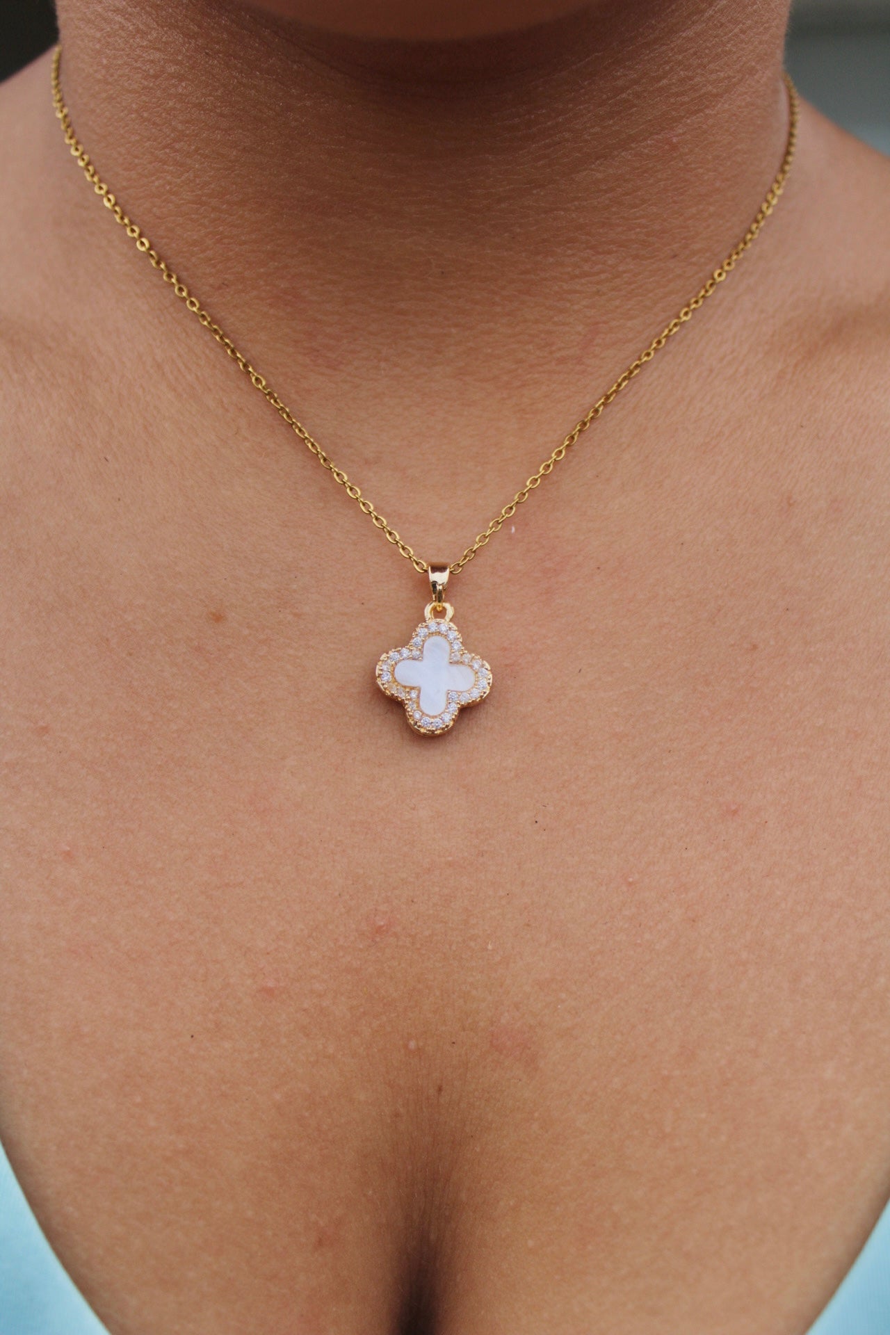 Diamond Lucky Clover Necklace