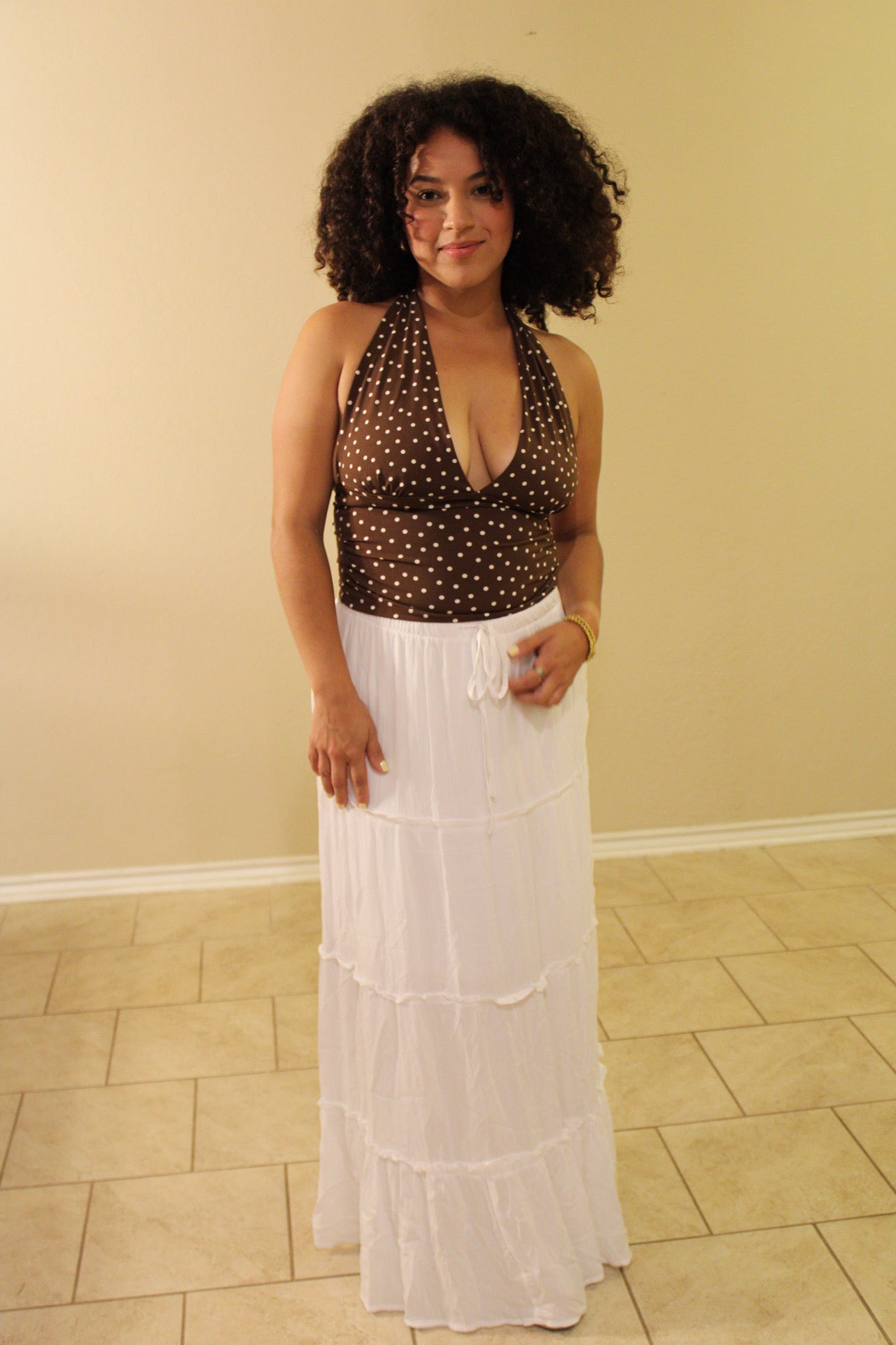 Beatrice Halter Neck Polka Dot Top