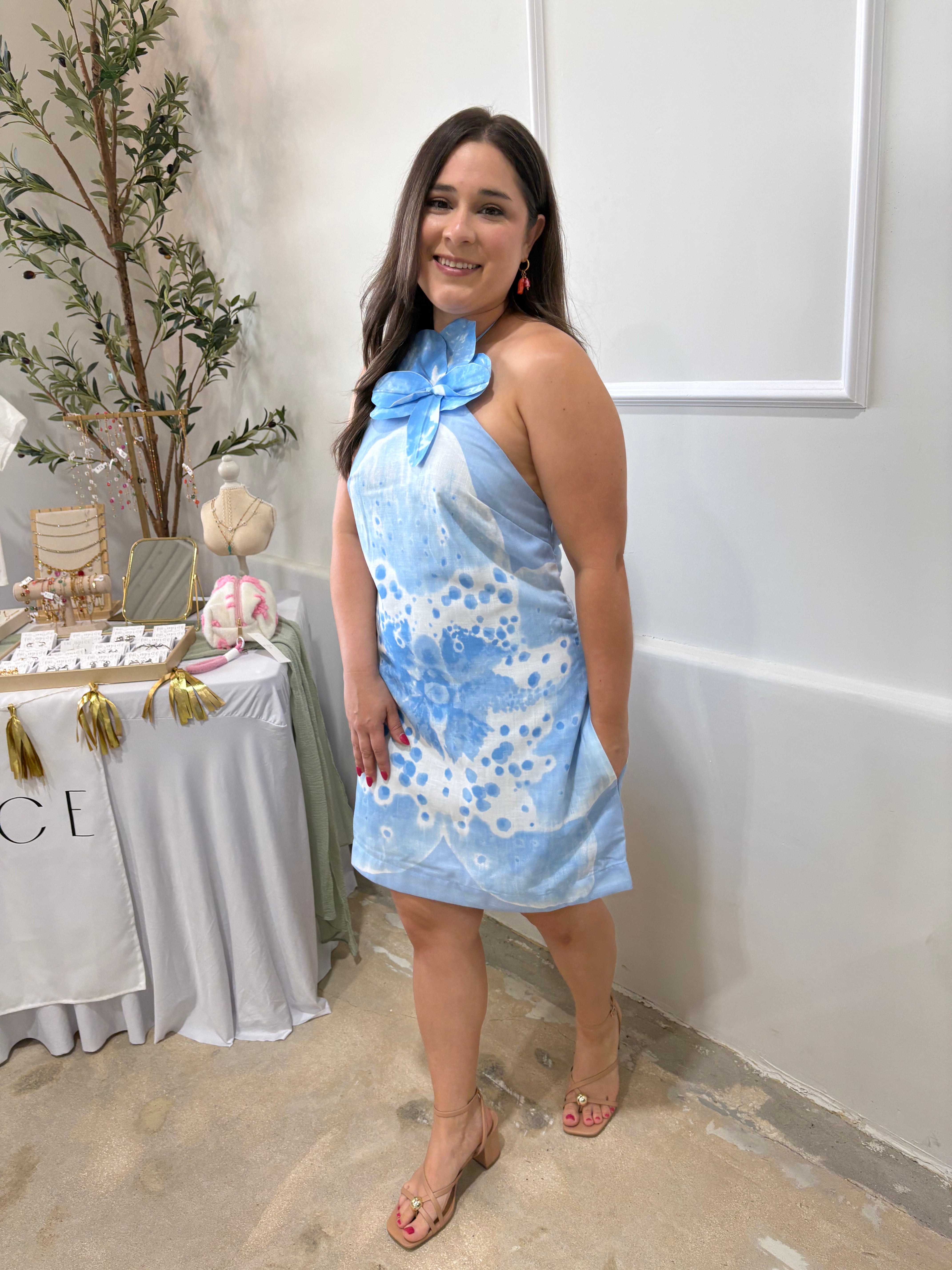 Alana Orchid Halter Dress