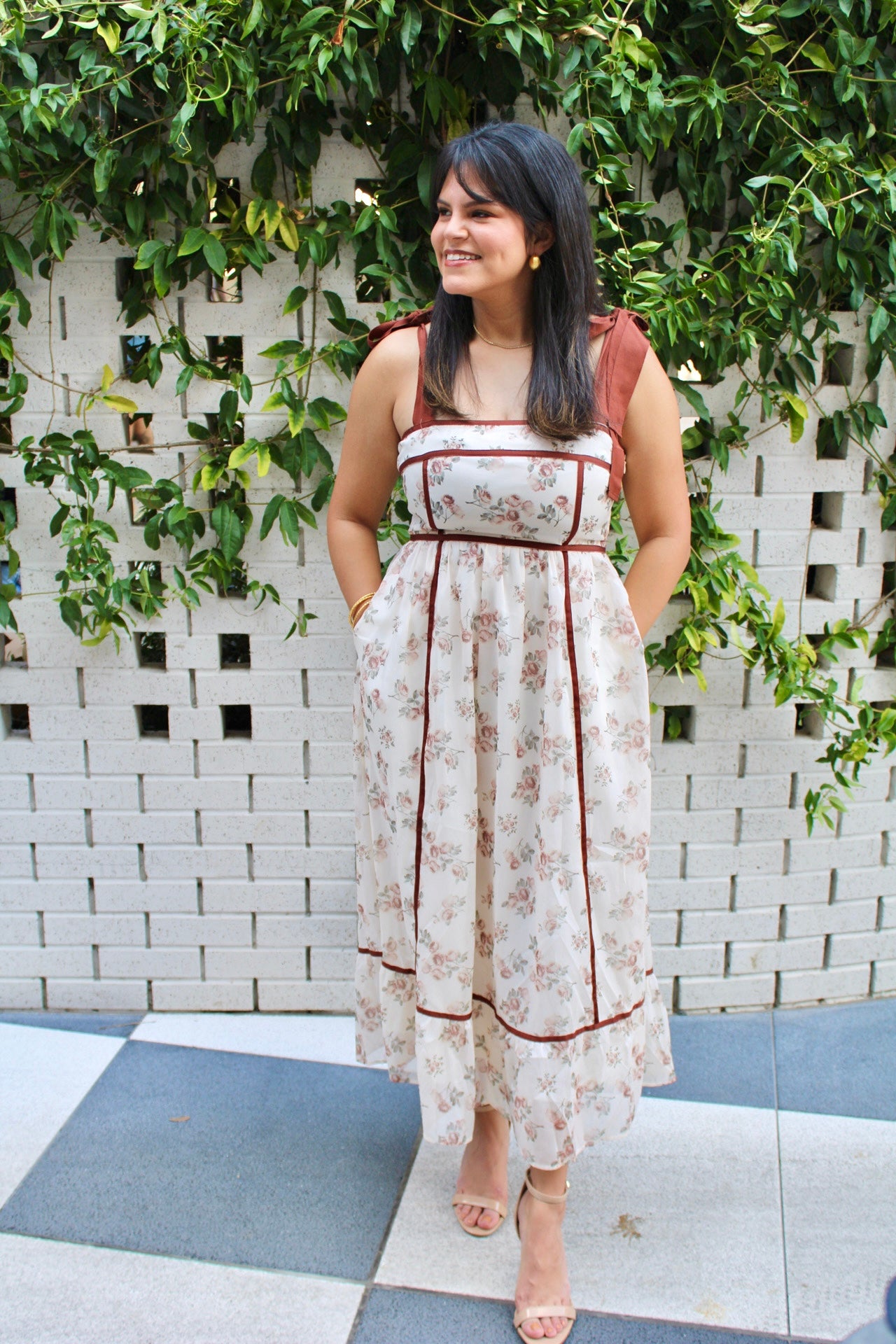 Autumn Blossom Maxi Dress