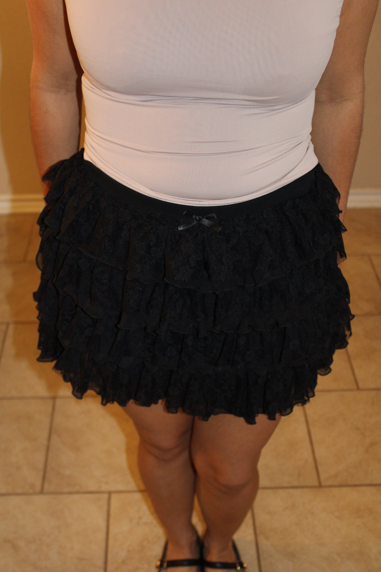 Claudia Lace Tiered Mini Skort