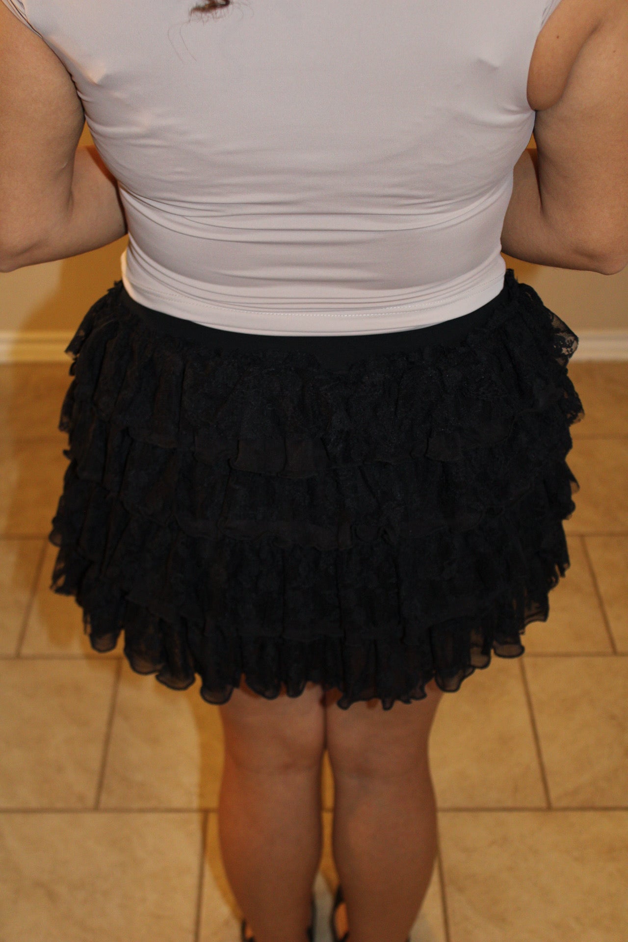 Claudia Lace Tiered Mini Skort
