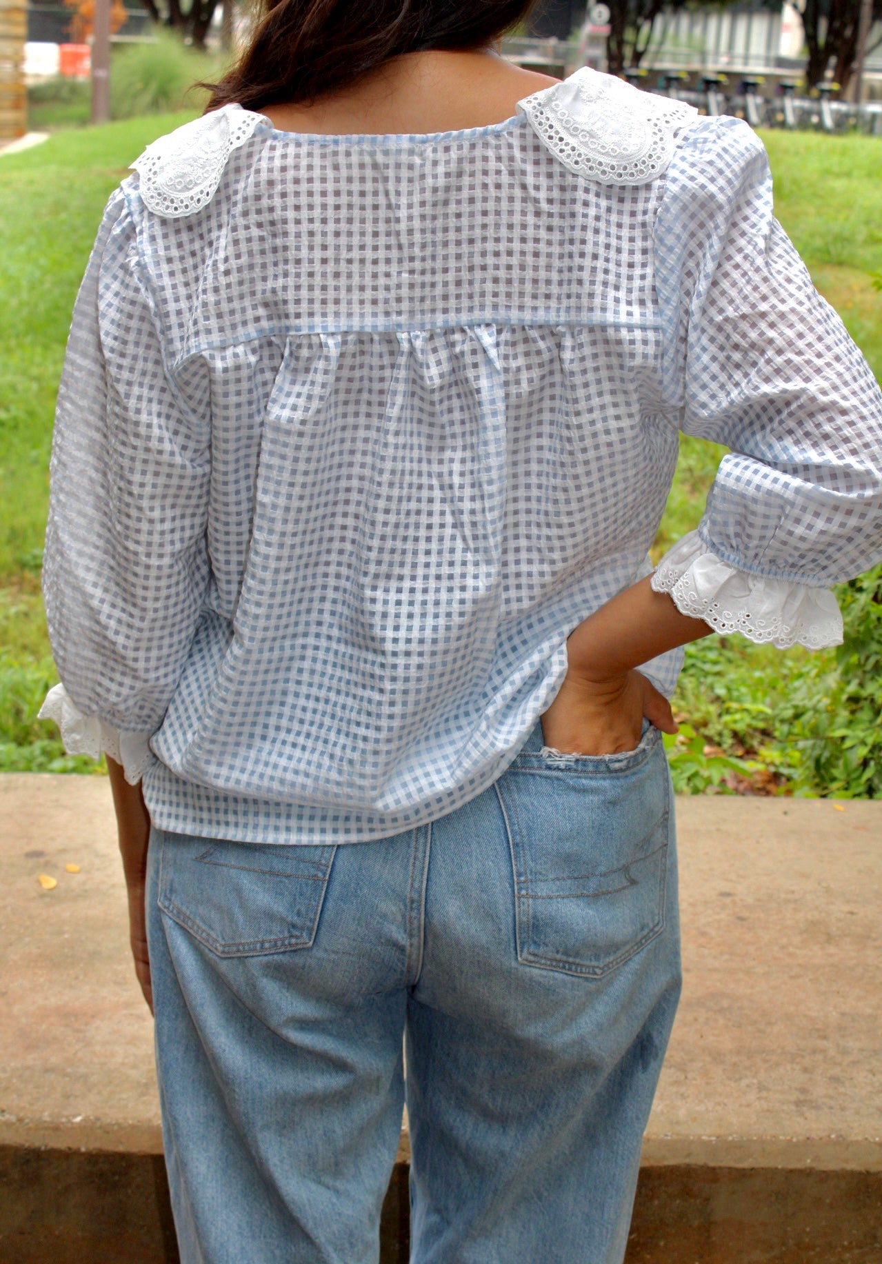 Sweet and Dainty Lace Collared Blouse