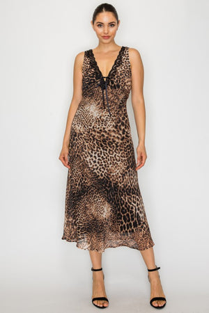 Willa Leopard Lace Maxi Dress