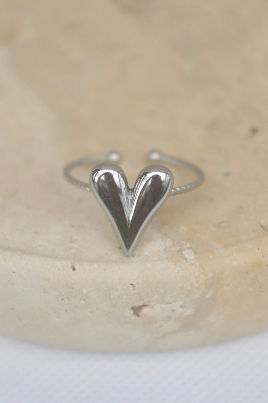 Brix Heart Statement Adjustable Ring