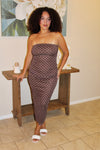 Ada Polka Dot Strapless Midi Dress