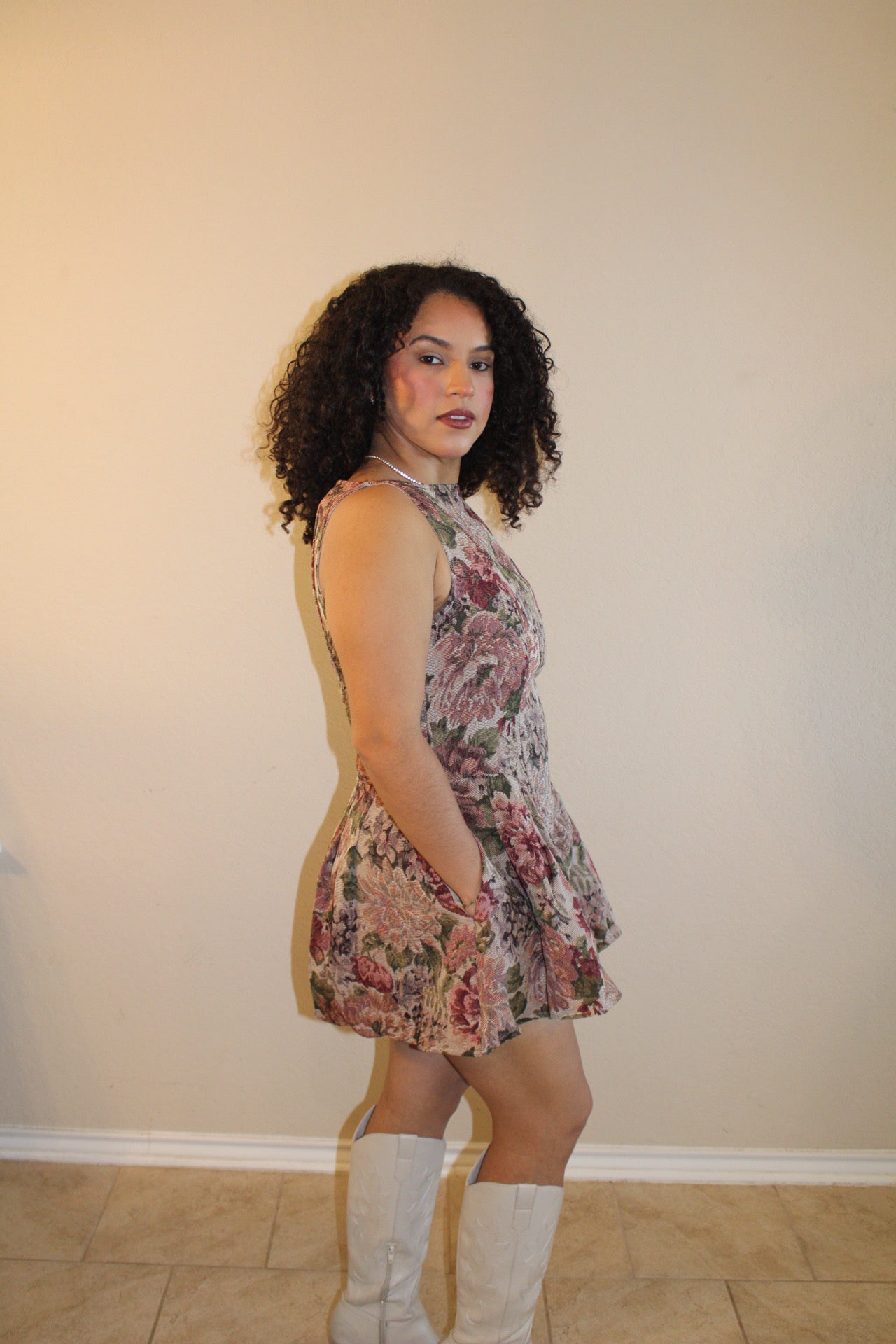 Freya Vintage Floral Mini Flare Dress