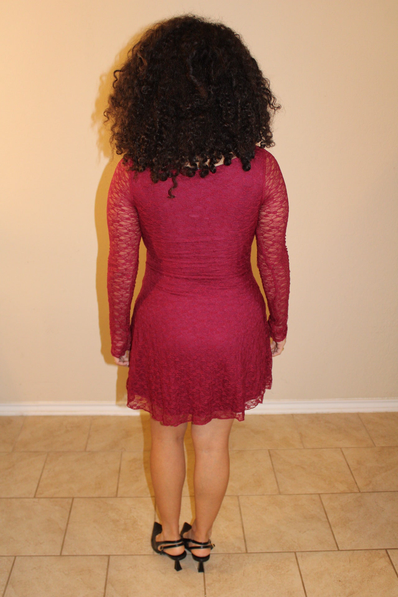 Livy Lace Long Sleeve Mini Dress