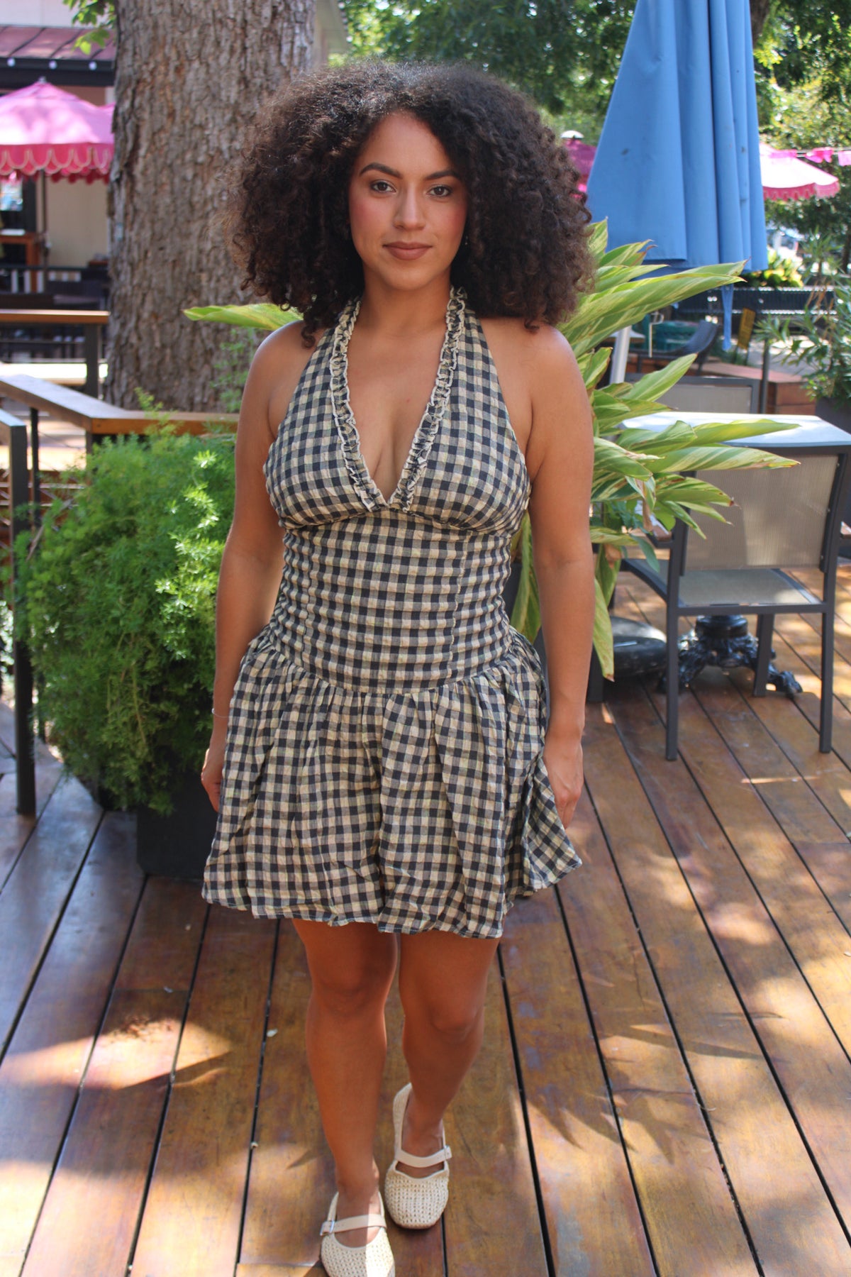 Maple Darling Vintage Checkered Mini Dress