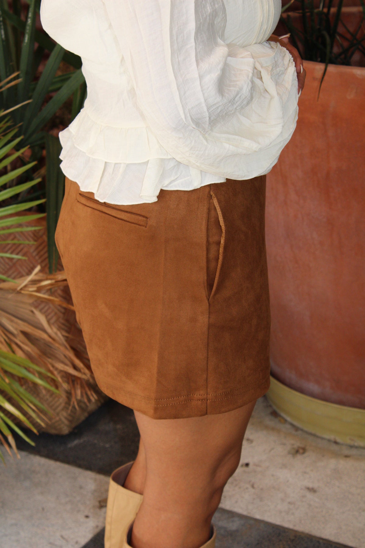 Autumn Night Suede High Waist Shorts