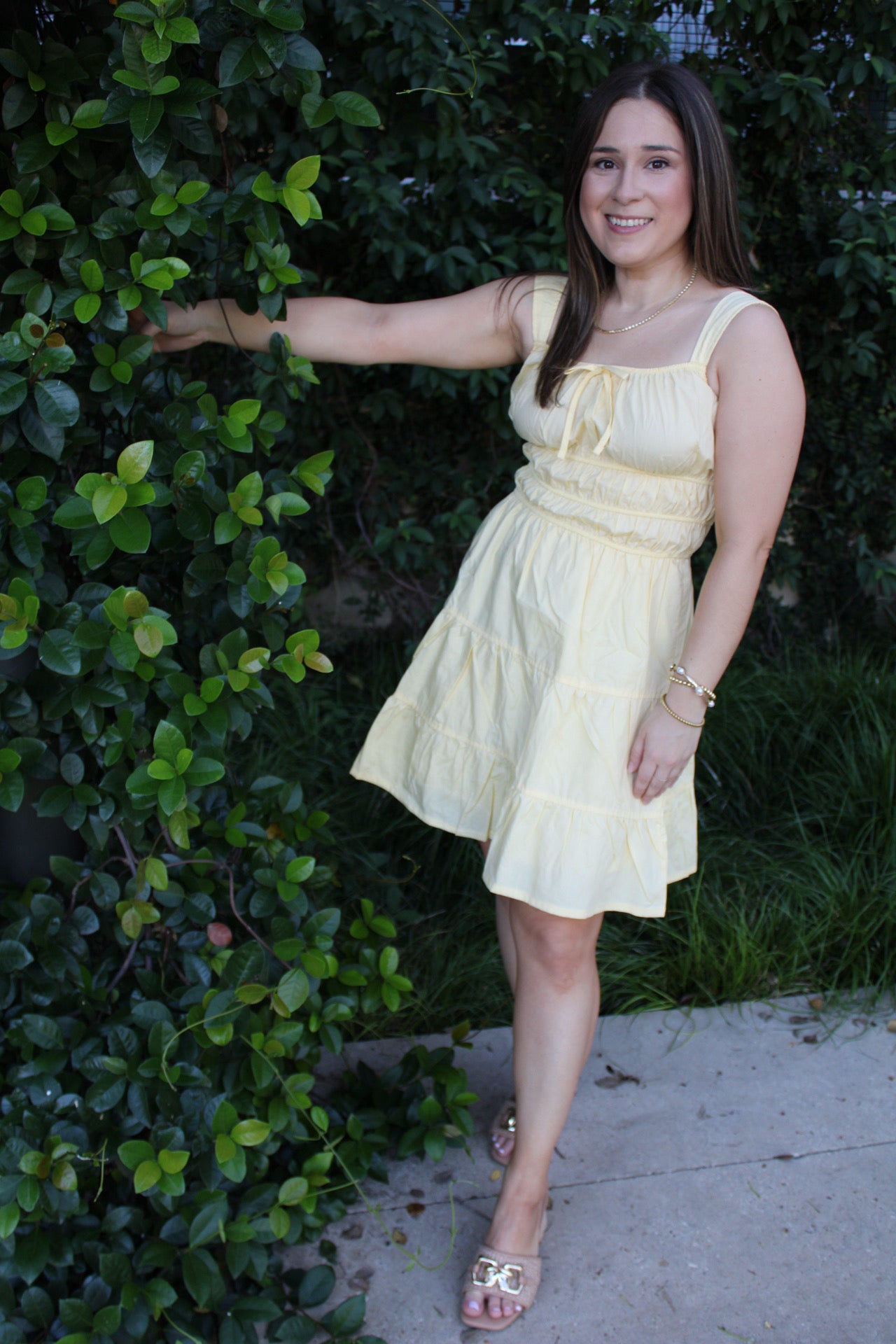 Honey Glow A Line Mini Dress