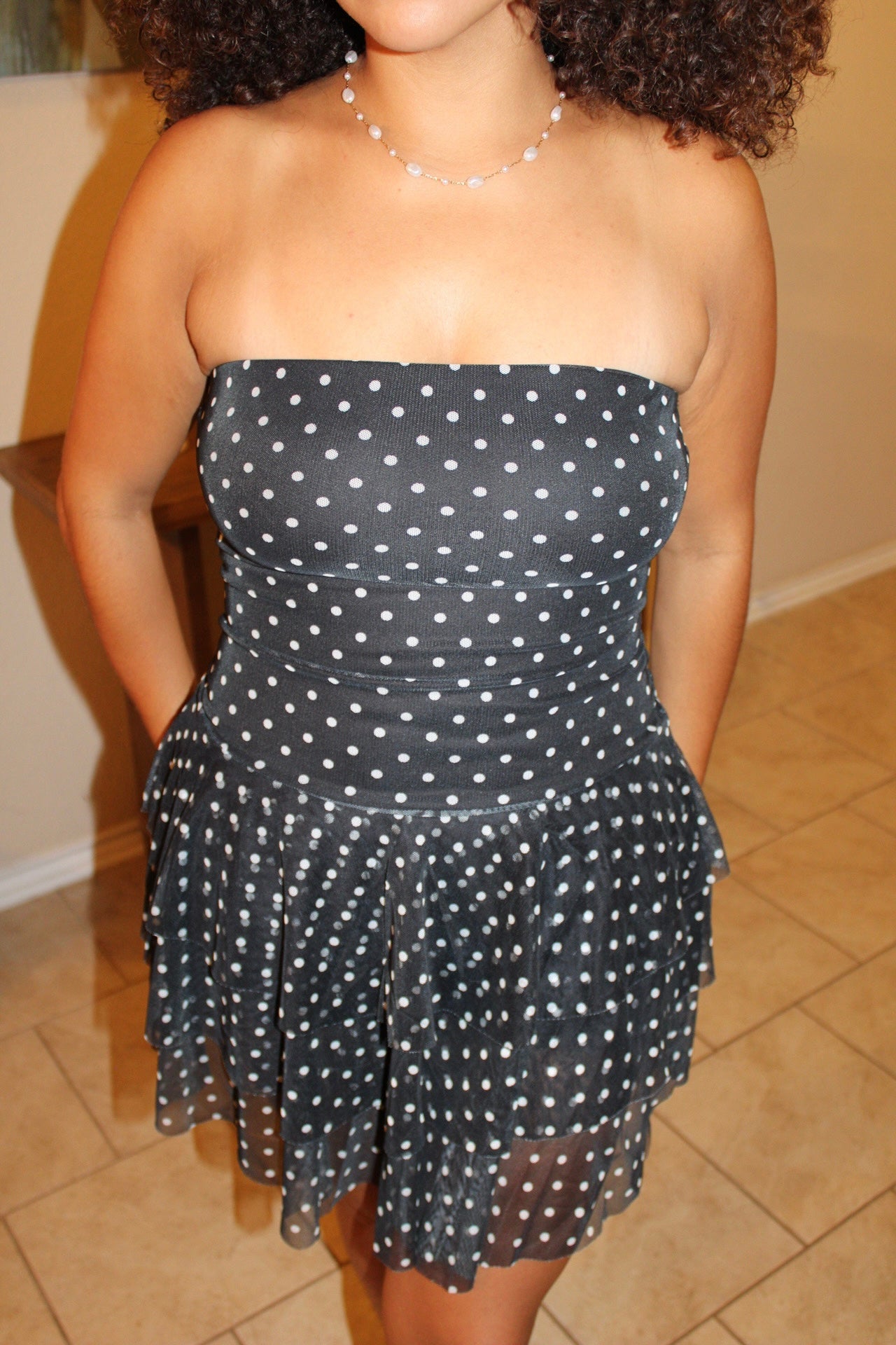 Millie Polka Dot Strapless Dress