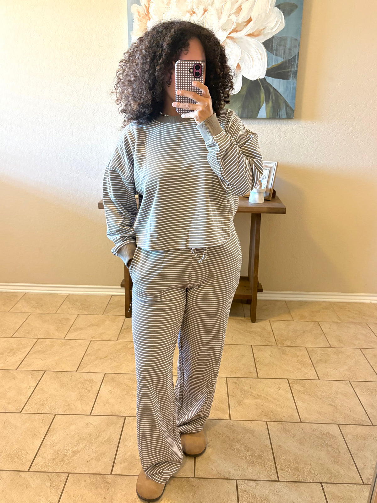 Elaine Striped Pants Set