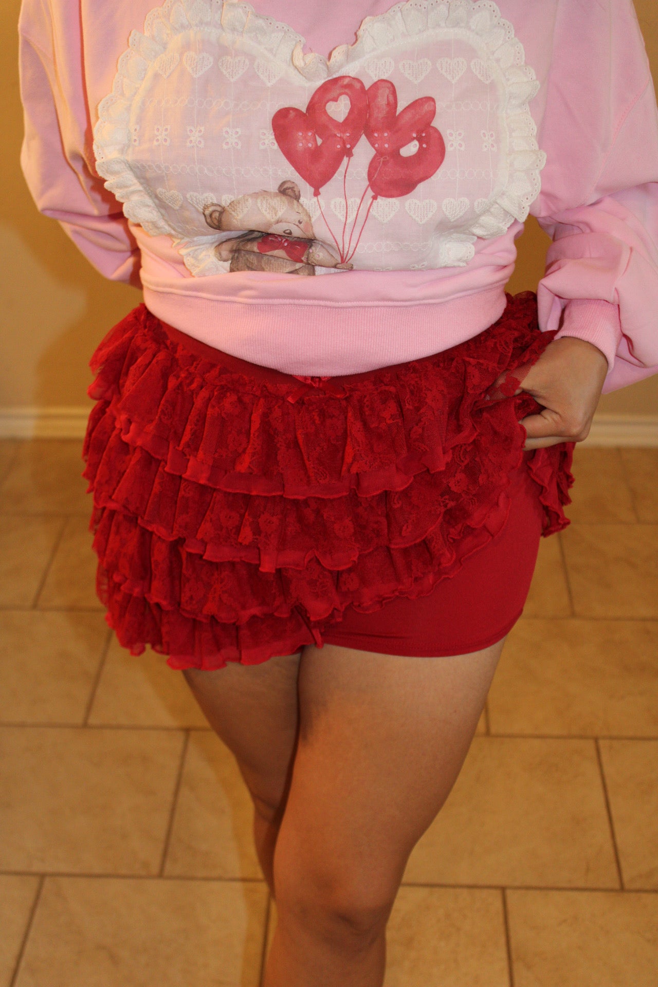 Claudia Lace Tiered Mini Skort