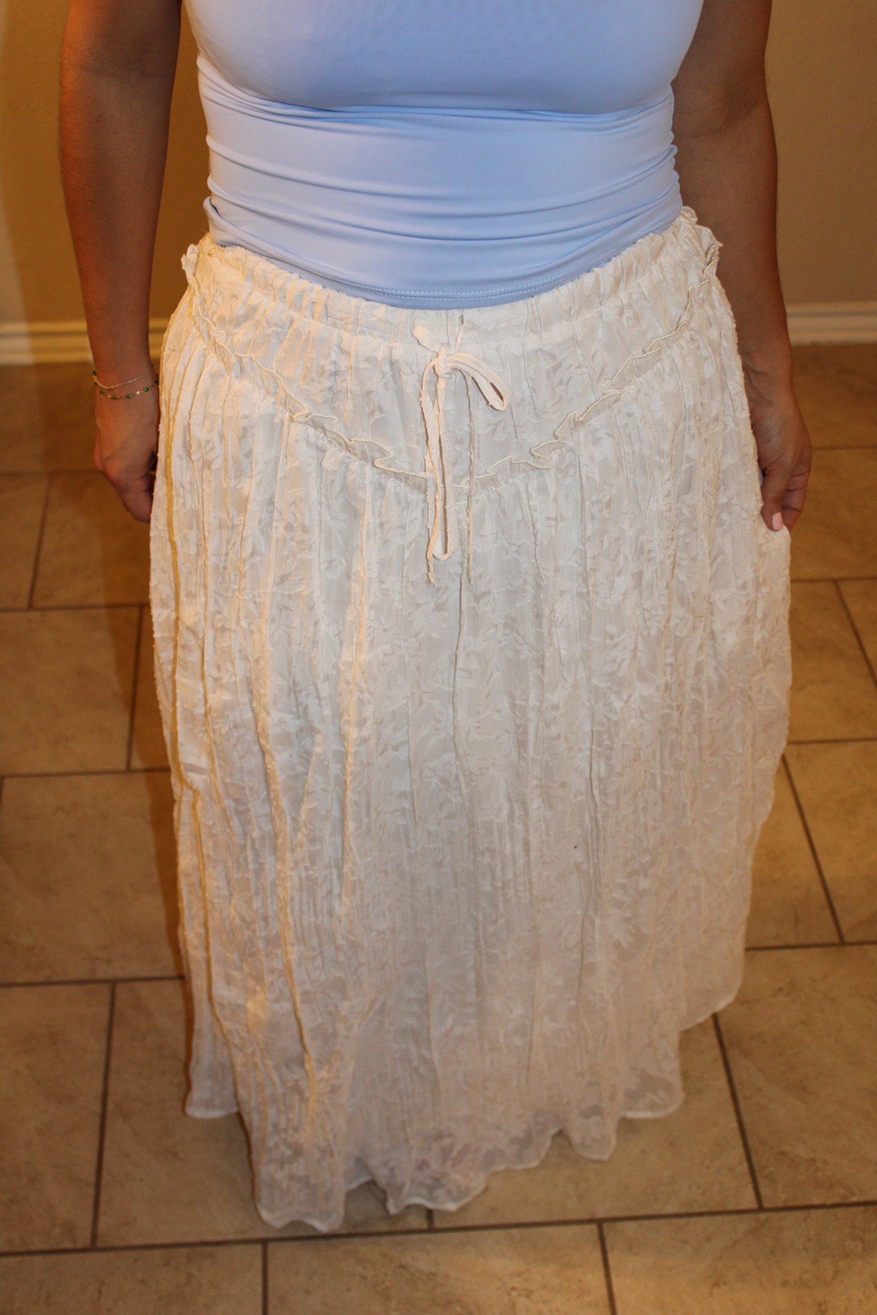 Ruth Floral Textured Maxi Skirt