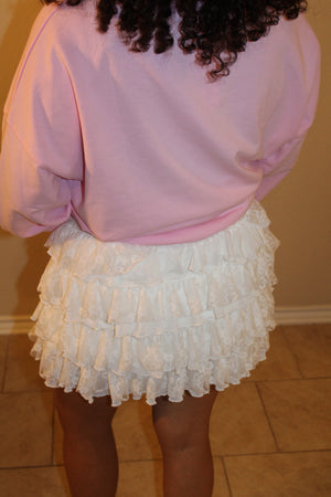 Claudia Lace Tiered Mini Skort