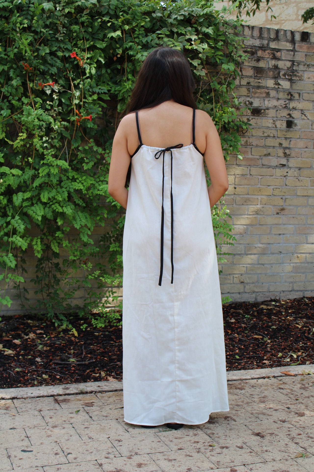 All Natural Contrast Trim Maxi Dress