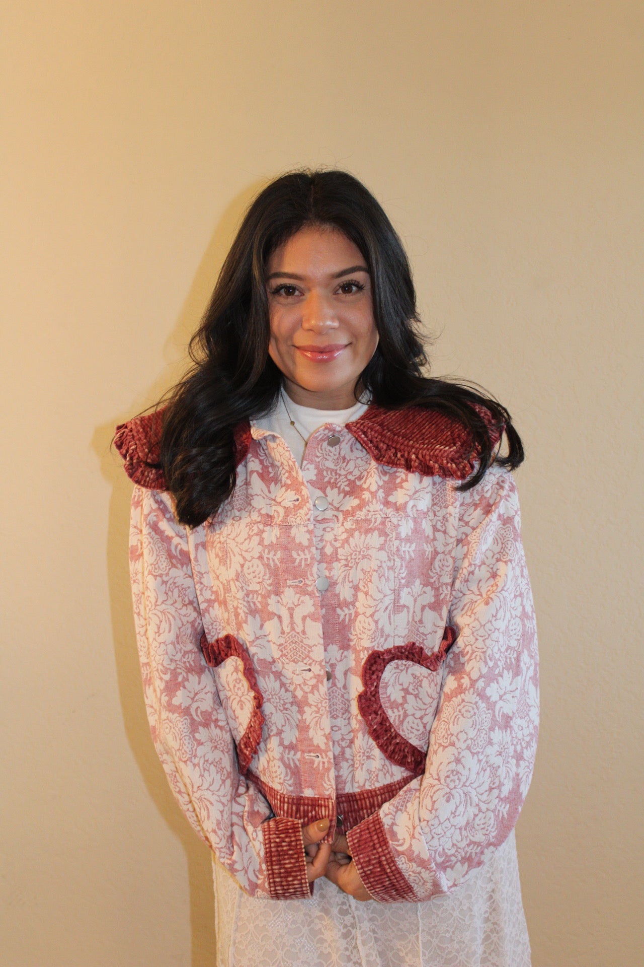 Lilly Mae Vintage Floral Jacquard Jacket