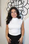 Monica Mock Neck Ruched Top