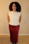 Megan Burgundy Maxi Satin Skirt