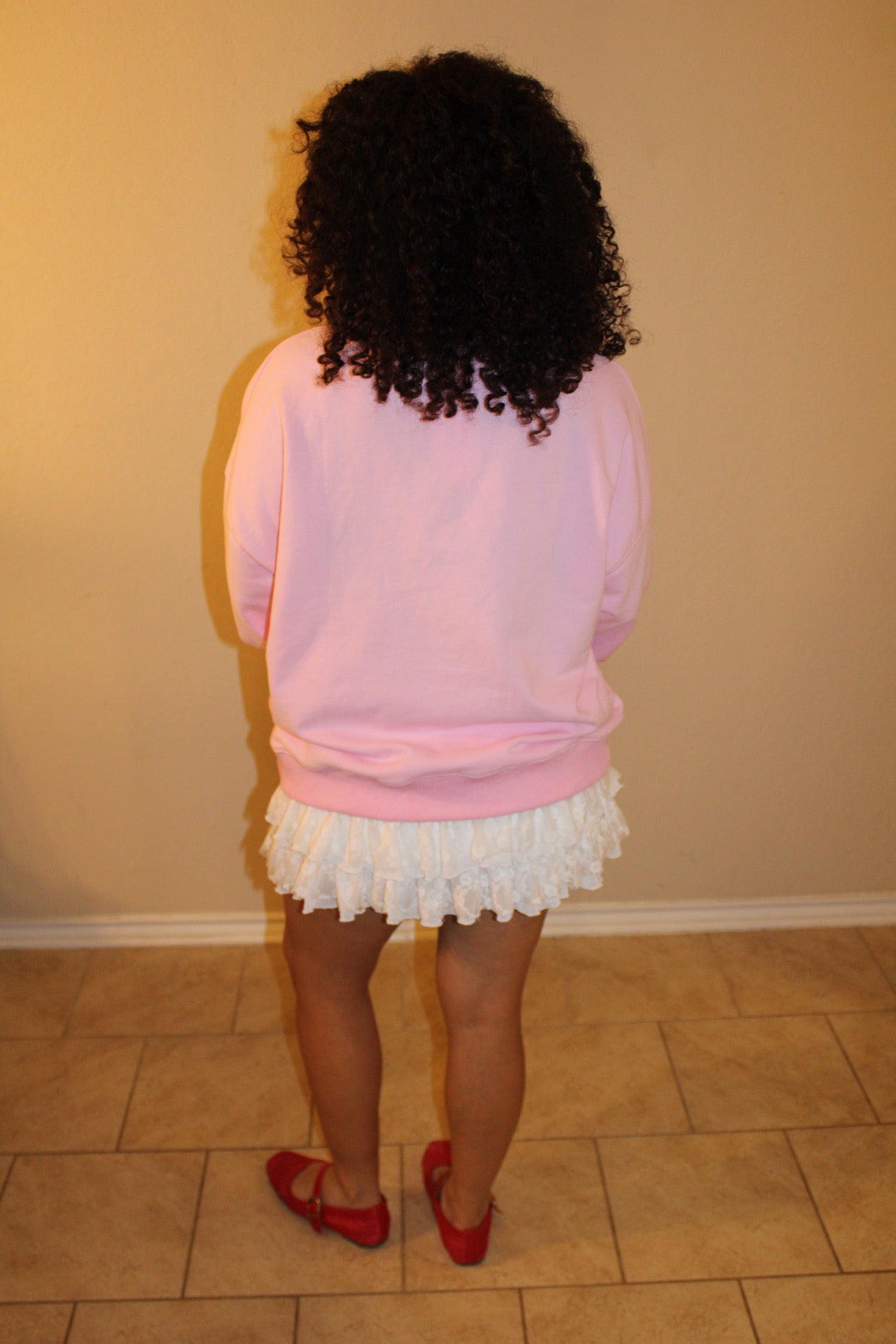 Lorelei Teddy Bear Eyelet Heart Patch Sweater