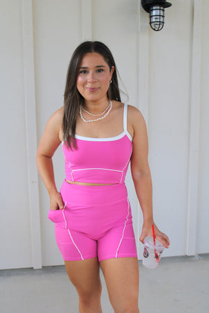 Betsy Contrast Active Shorts Set