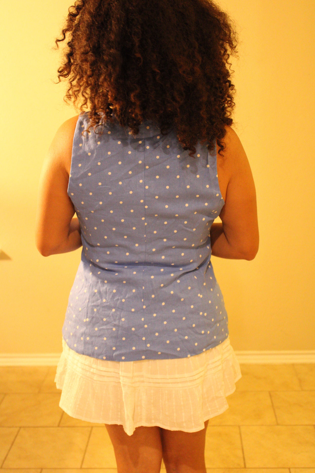 Kamari Polka Dot Linen Top