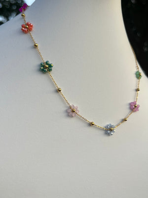 Floral Beaded Garden Necklace