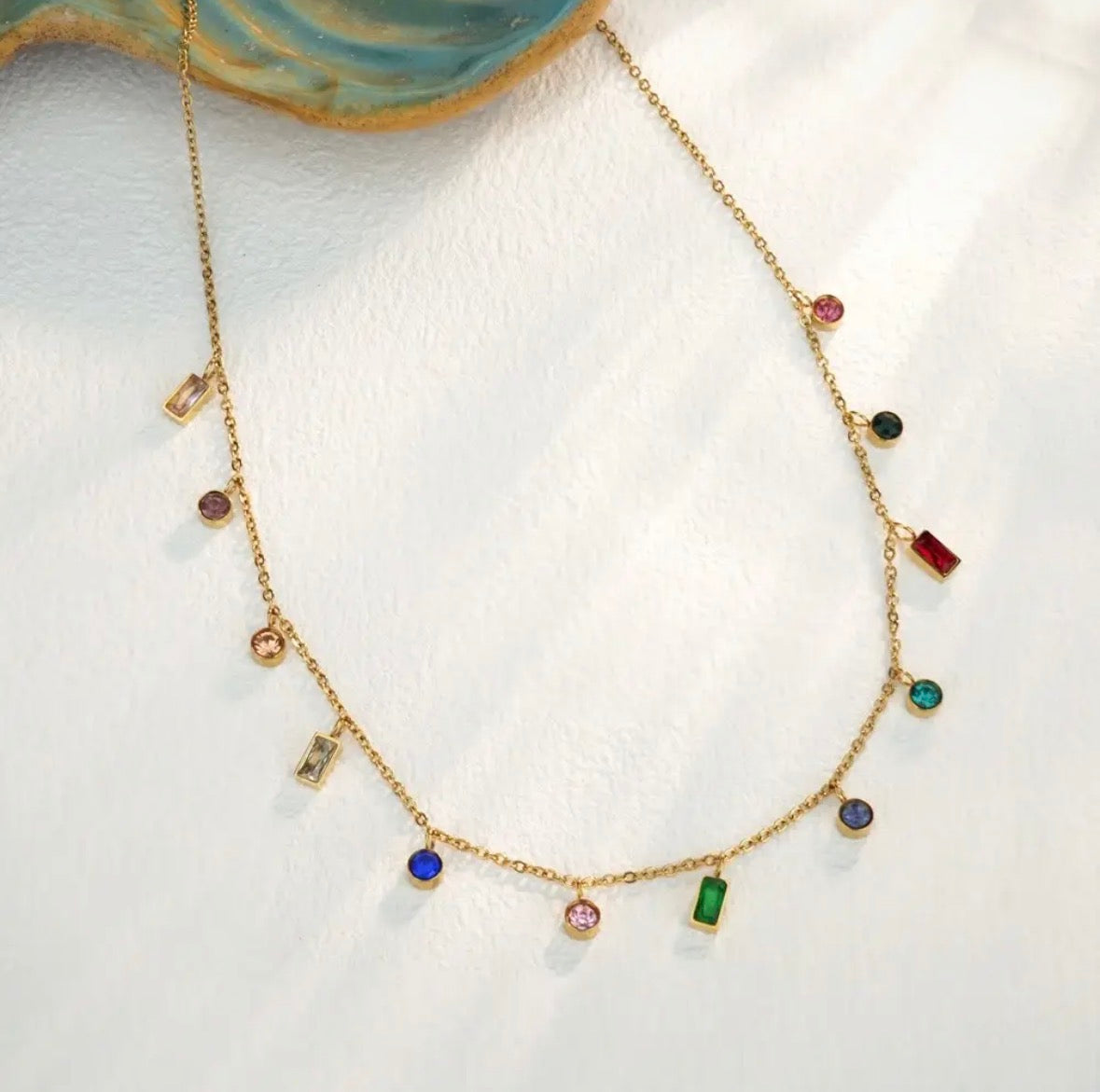 Claudette Rainbow Stone Necklace