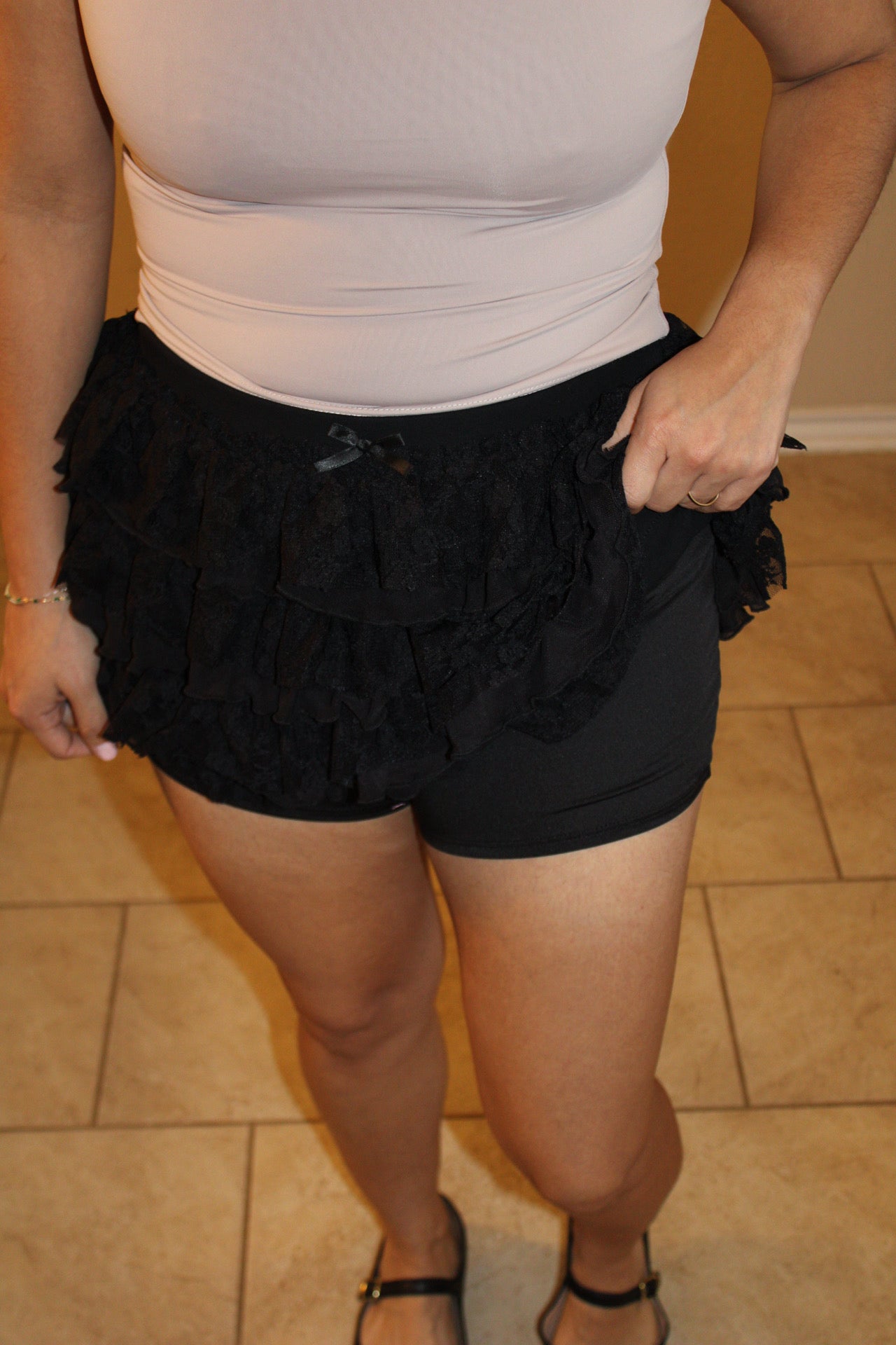 Claudia Lace Tiered Mini Skort