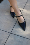 Noir Sleek Kitten Heels