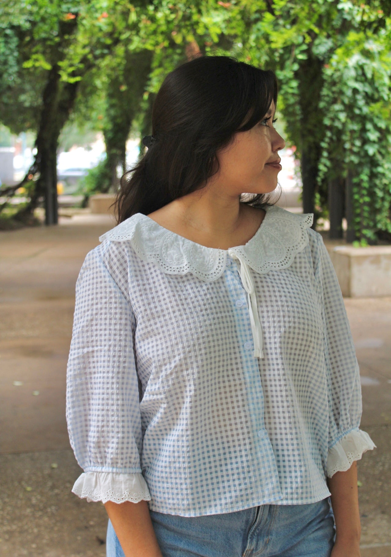 Sweet and Dainty Lace Collared Blouse