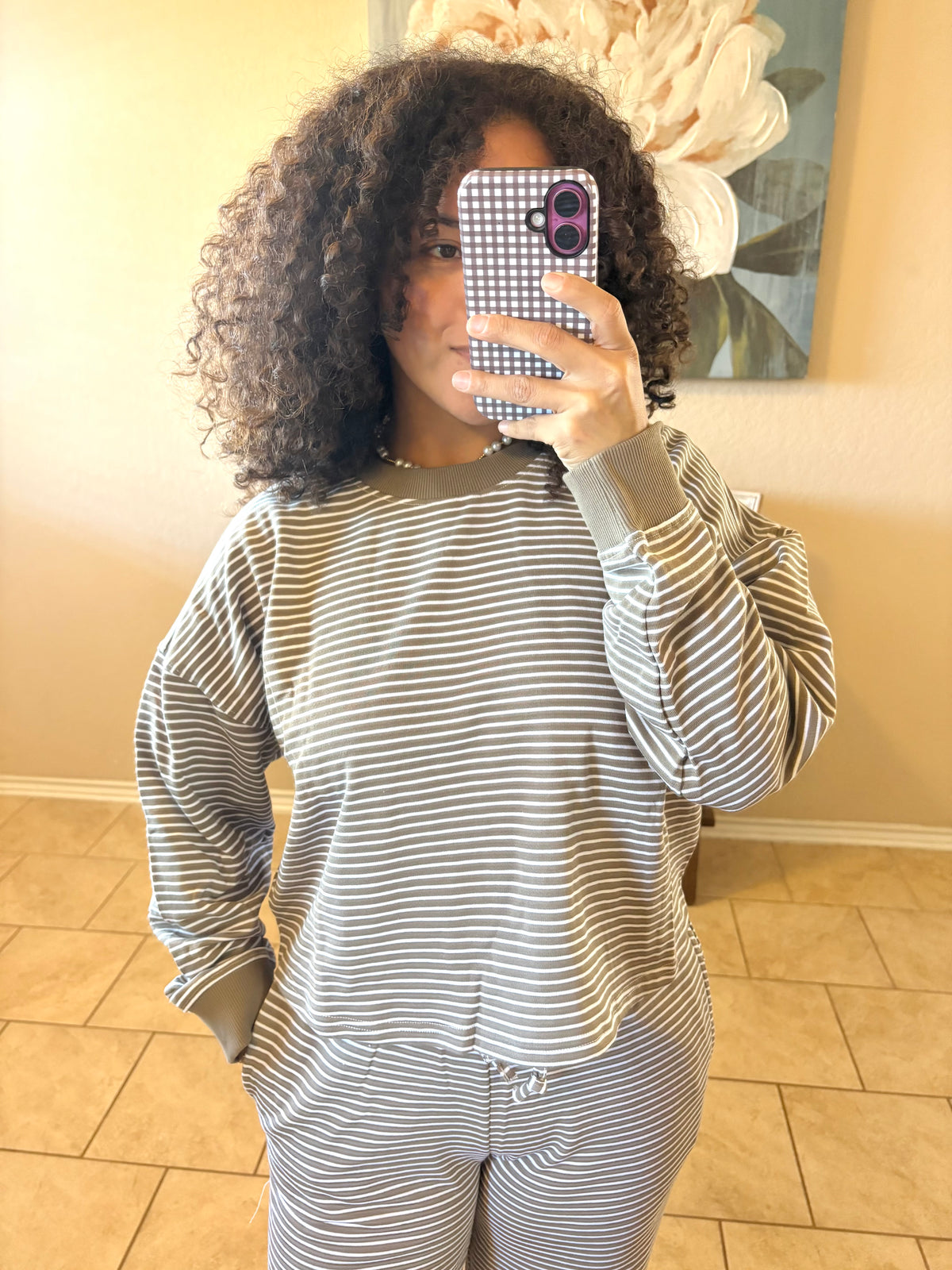 Elaine Striped Pants Set