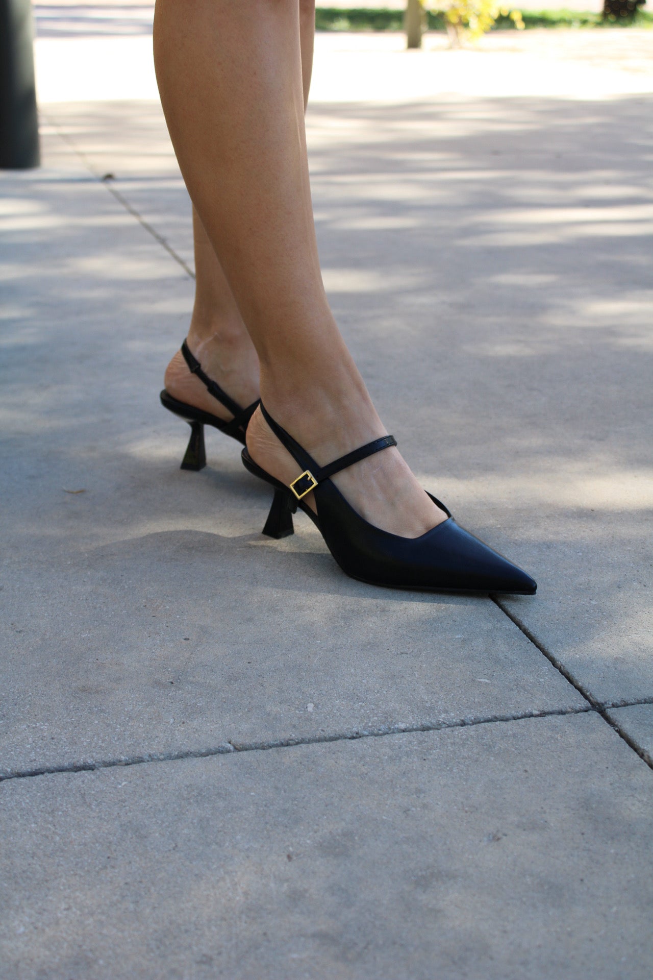 Noir Sleek Kitten Heels