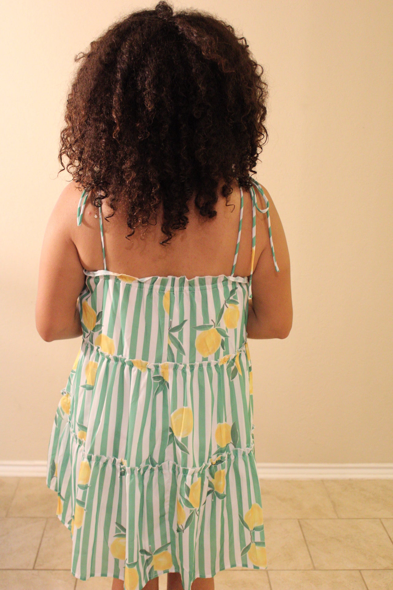 Adara Striped Lemon Dress