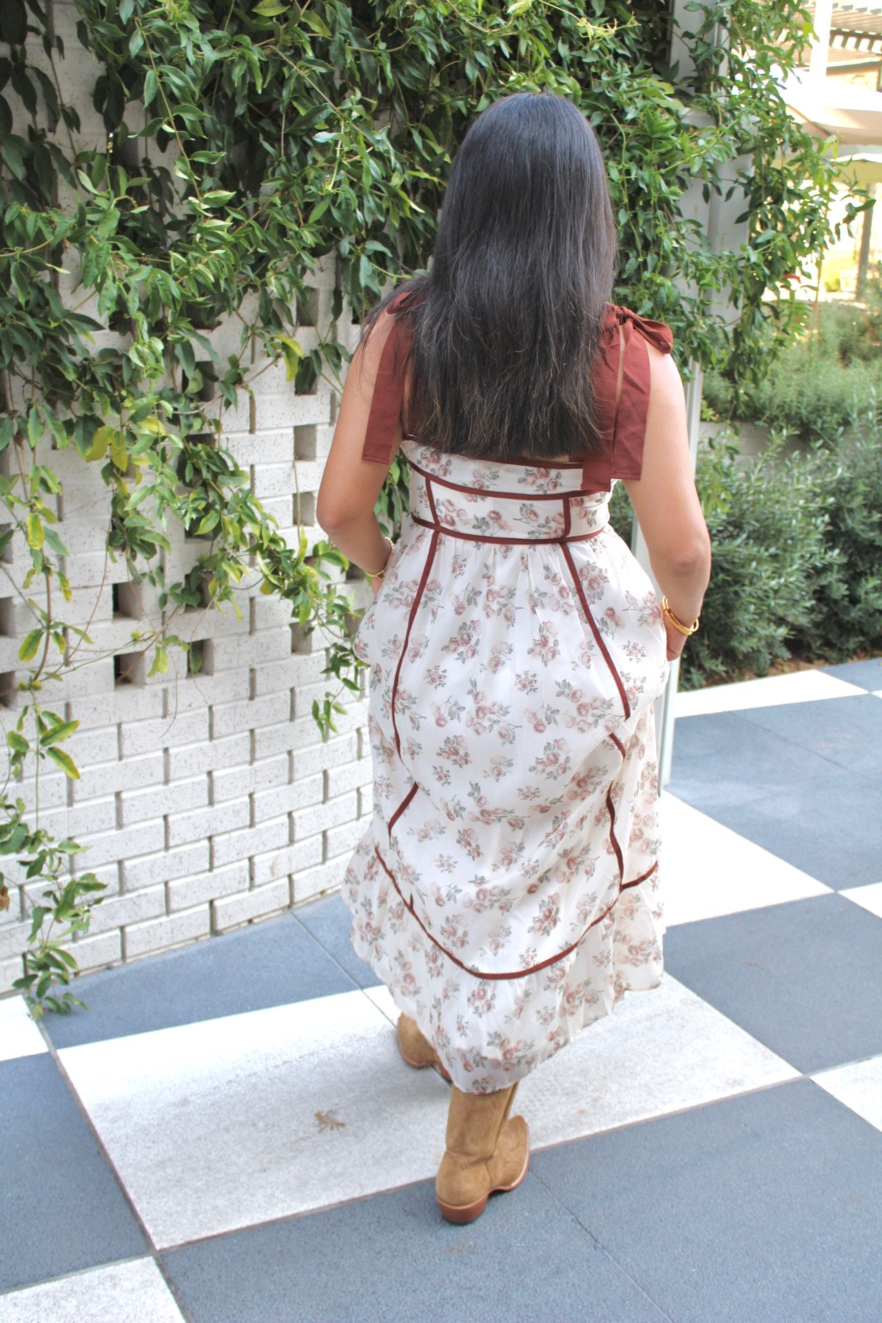 Autumn Blossom Maxi Dress