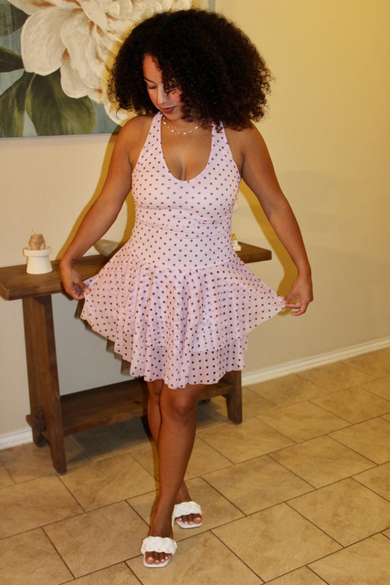 Eudora Halter Polka Dot Dress