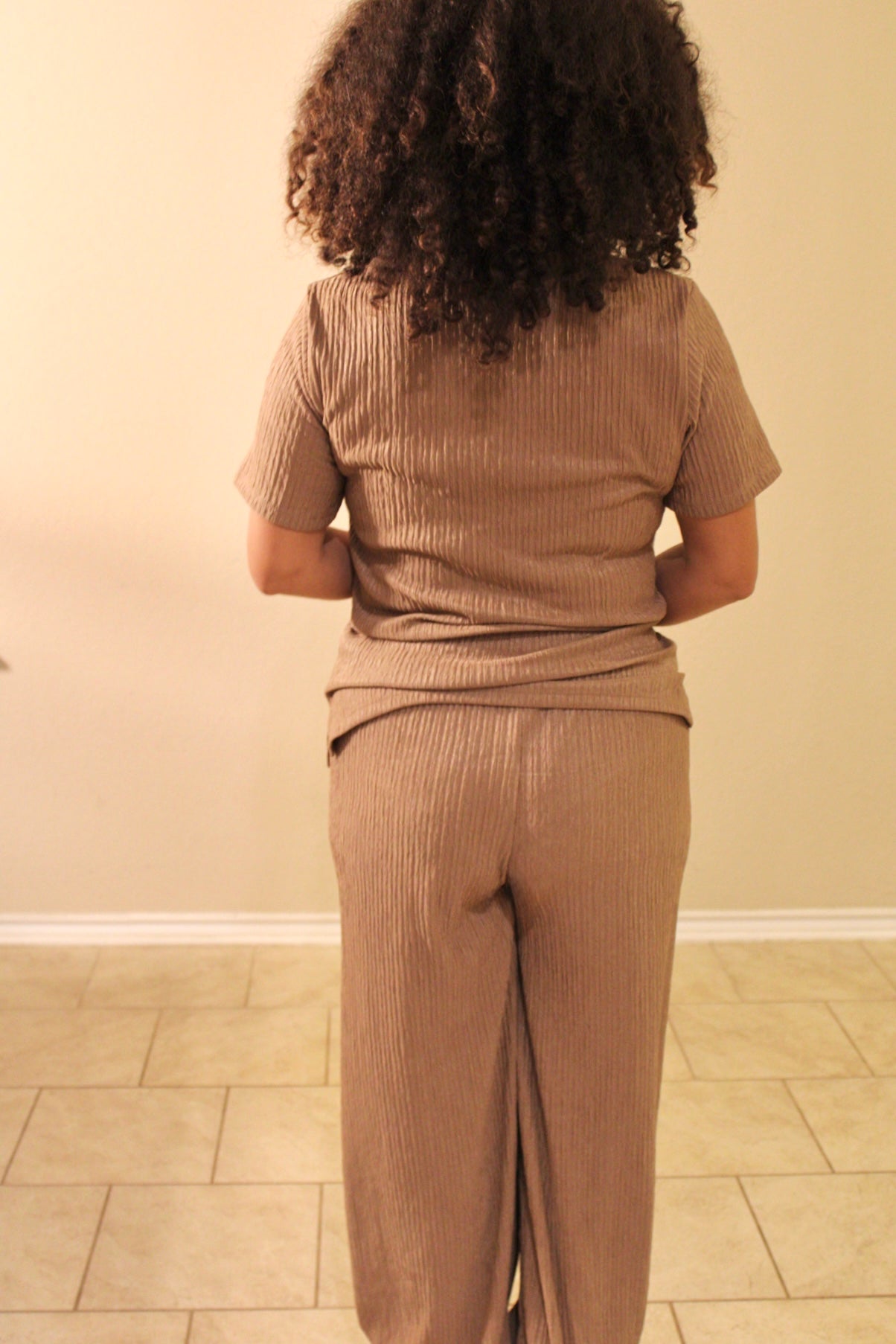 Aliyah Mocha Knit Pant Set