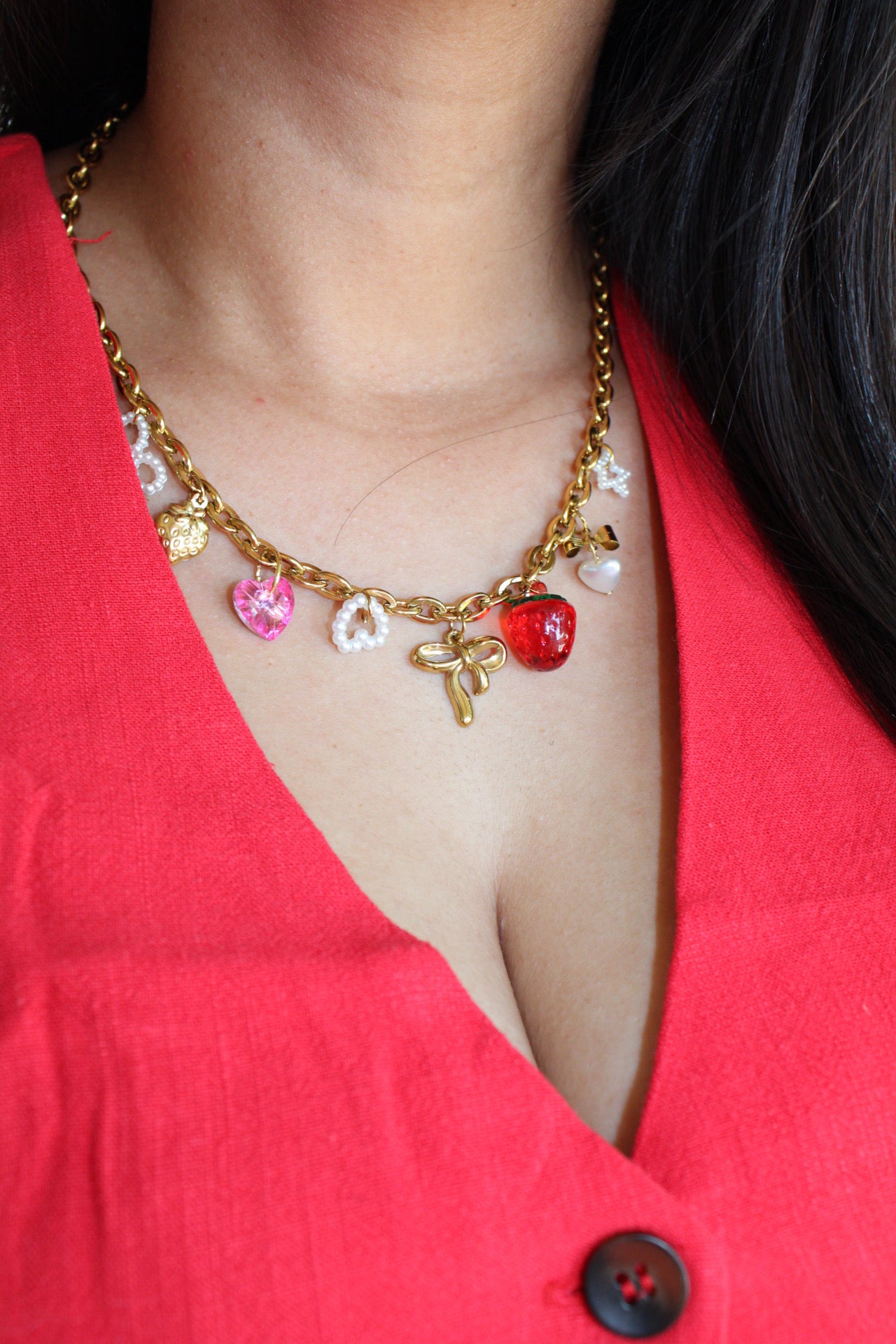 Coquette Fresa Charm Necklace