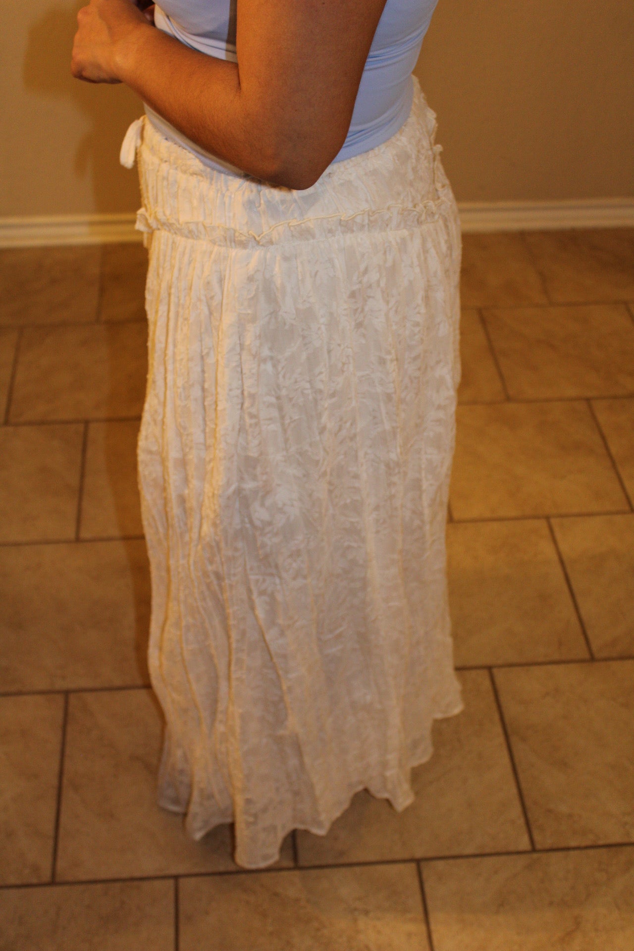 Ruth Floral Textured Maxi Skirt