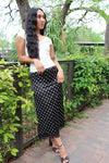 Nara Lace Satin Polka Dot Skirt