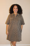 Mika Button Leopard Dress