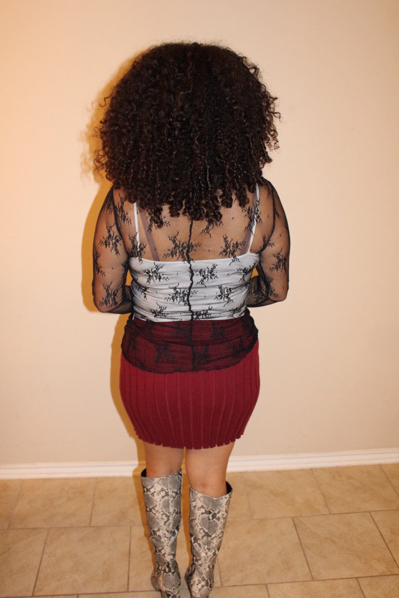 Josie Mesh Lace Long Sleeve Top