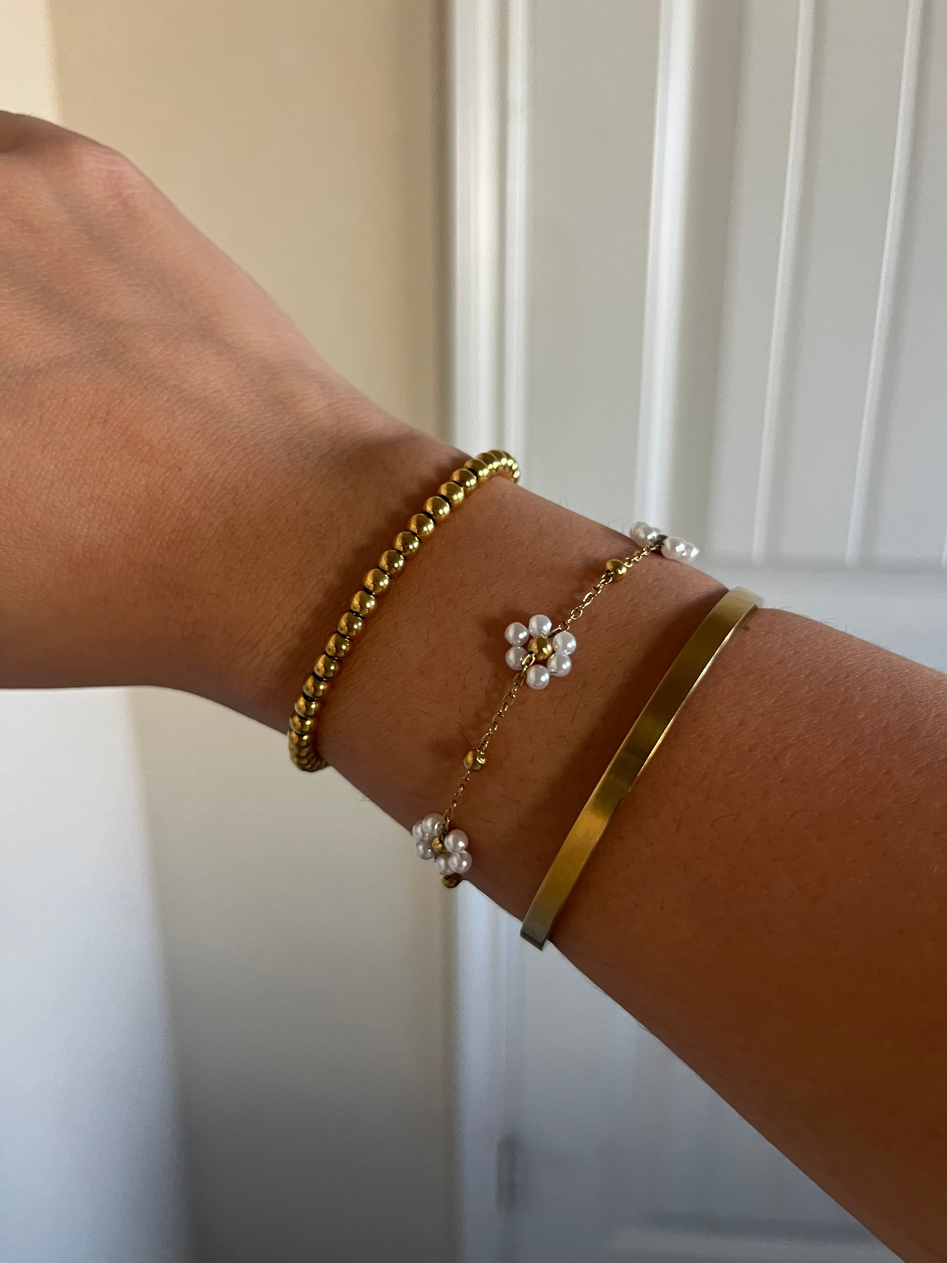 Gardenia Steel Blossom Bracelet