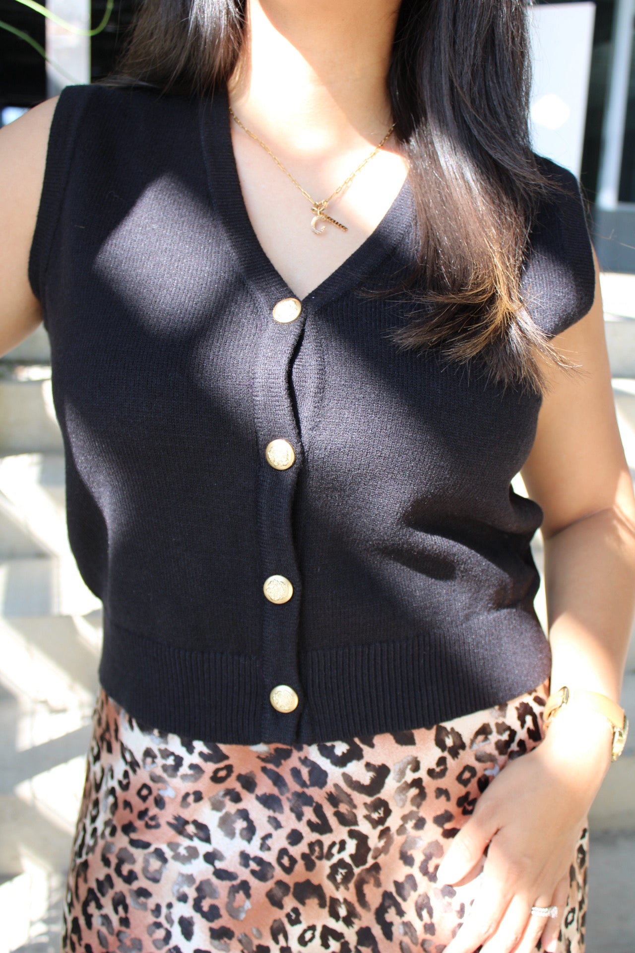 Black and Gold Statement Vest