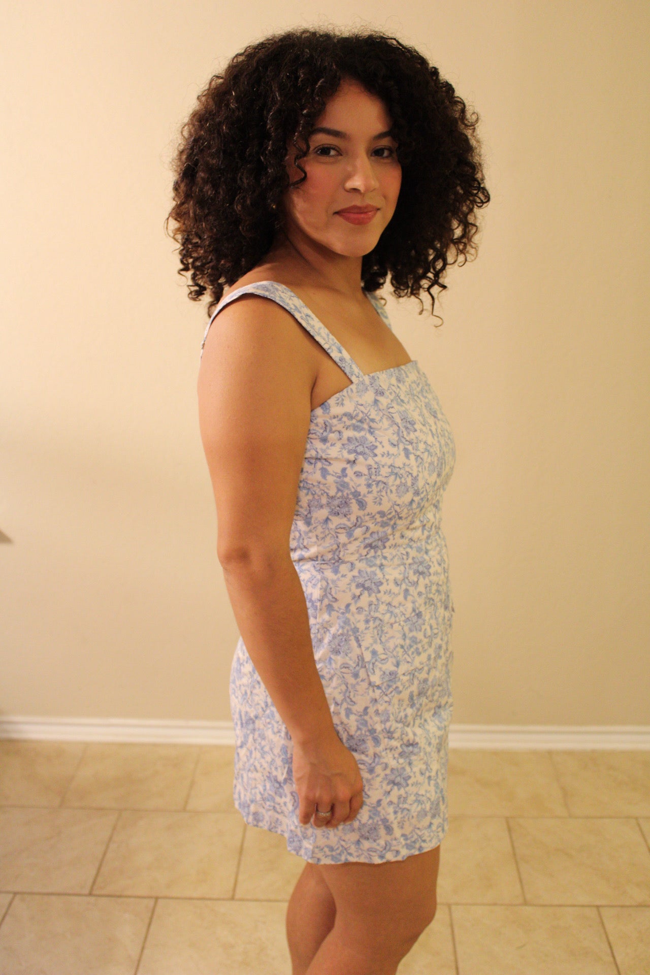 Floral Square Neck Mini Dress