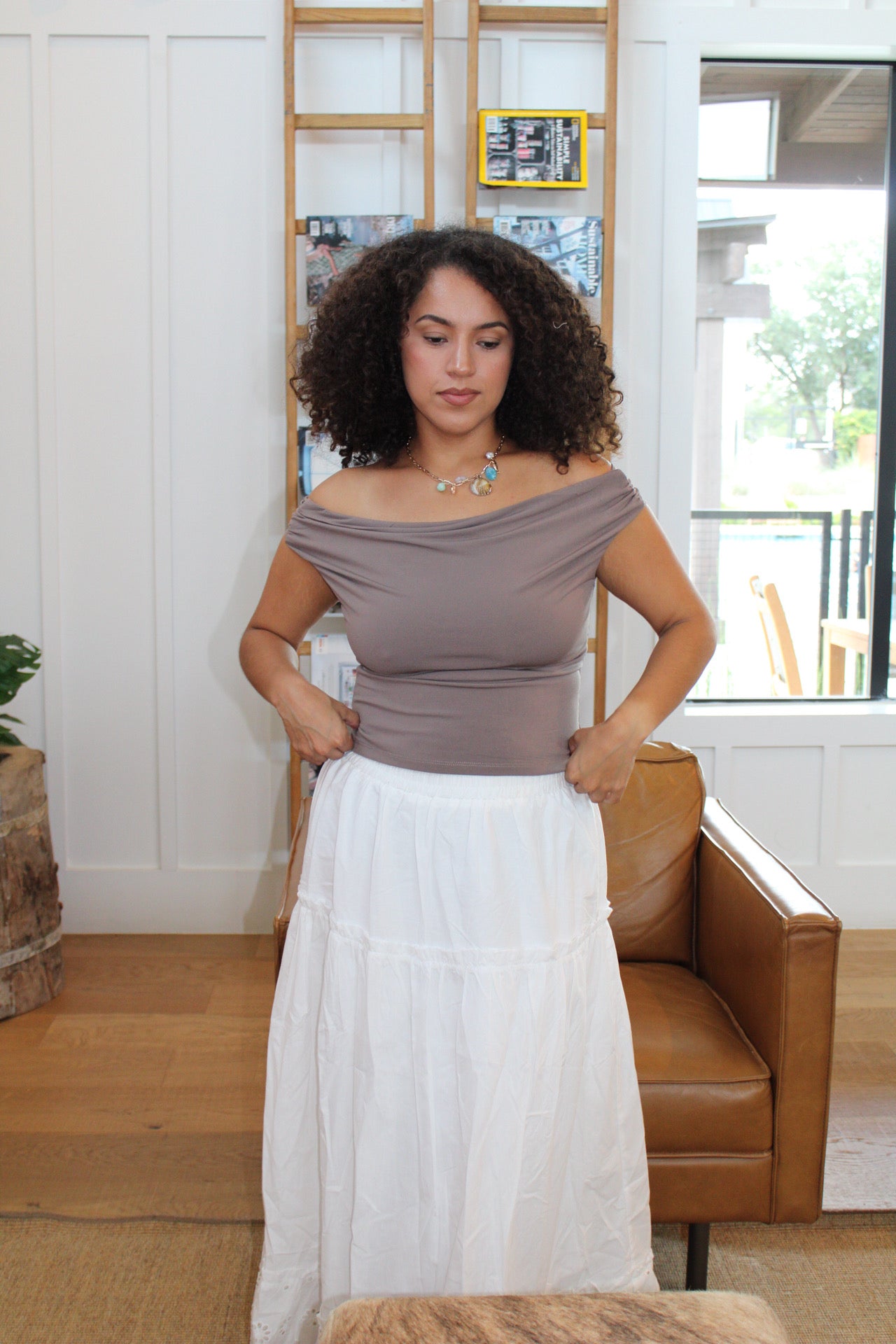 Kimmie Off The Shoulder Elevated Basic Top