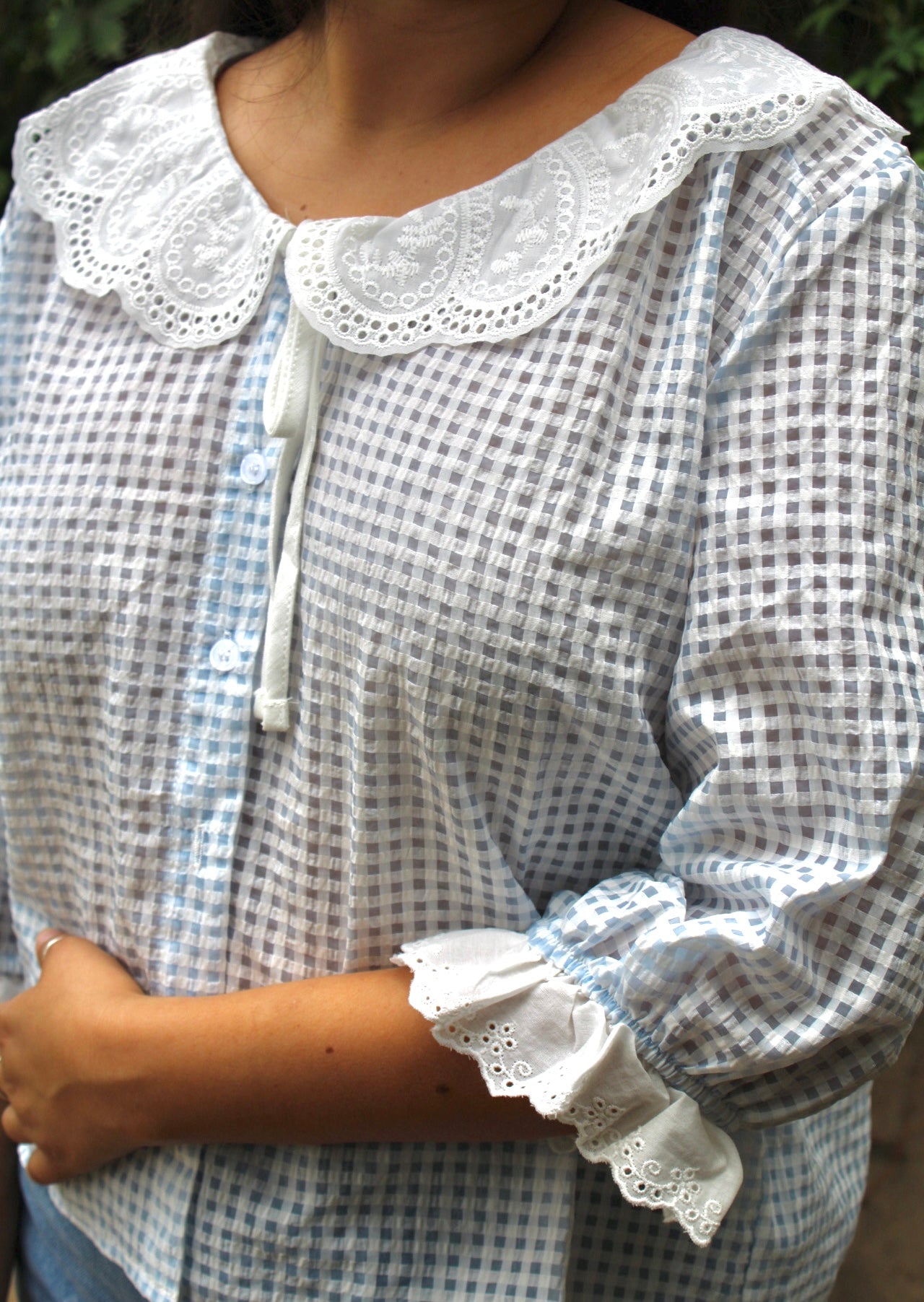 Sweet and Dainty Lace Collared Blouse