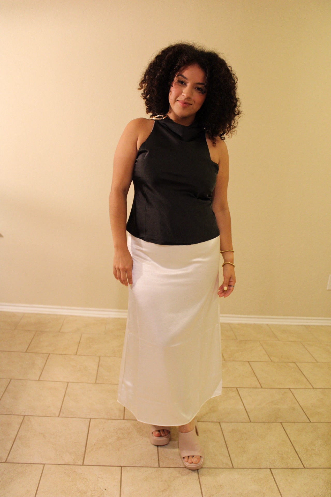 Maureen Satin Halter Top